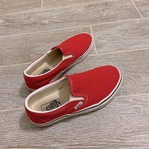 red slip on vans 🌹